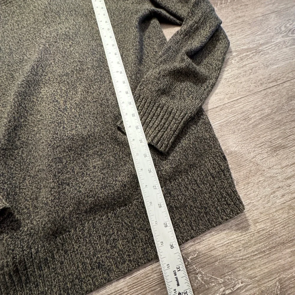 Express Cardigan Sweater Men Large Green Marl Cotton Blend Shawl Collar Heritage